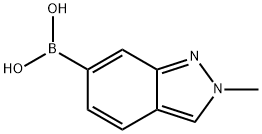 2-甲基-2H-吲唑-6-硼酸,1001907-57-8,结构式
