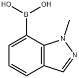 1-甲基-1H-吲唑-7-硼酸, 1001907-59-0, 结构式