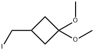 3-(iodomethyl)-1,1-dimethoxycyclobutane Structure