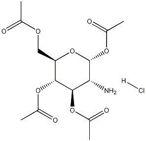 1,3,4,6-四-O-乙酰基-2-氨基-ALPHA-D-吡喃葡萄糖盐酸盐 结构式