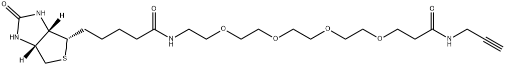 (3AS,4S,6AR)-六氢-2-氧代-N-(15-氧代-3,6,9,12-四氧杂-16-氮杂十九碳-18-炔-1-基)-1H-噻吩并[3,4-D]咪唑-4-戊酰胺 结构式