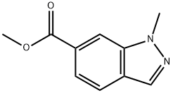 1-メチル-1H-インダゾール-6-カルボン酸メチルエステル 化学構造式