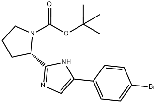 (S)-tert-butyl 2-(5-(4-bromophenyl)-1H-imidazol-2-yl)pyrrolidine-1-carboxylate Structure