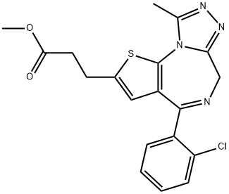 4-(2-Chlorophenyl)-9-methyl-6H-thieno[3,2-f][1,2,4]triazolo[4,3-a][1,4]diazepine-2-propanoic Acid Methyl Ester Structure