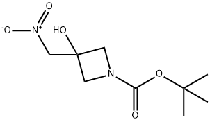 1-BOC-3-ヒドロキシ-3-(ニトロメチル)アゼチジン 化学構造式