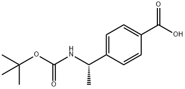 4-[(1S)-1-N-叔丁氧羰基氨基乙基]苯甲酸, 1014644-95-1, 结构式
