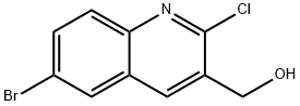 6-ブロモ-2-クロロキノリン-3-メタノール 化学構造式