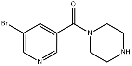 (5-bromo-3-pyridinyl)(piperazino)methanone Struktur