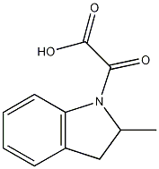 (2-メチル-2,3-ジヒドロ-1H-インドール-1-イル)(オキソ)酢酸 化学構造式