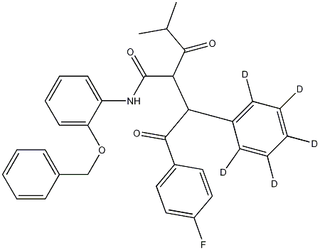 2-[2-(4-Fluorophenyl)-2-oxo-1-phenyl-D5-ethyl]-4-methyl-3-oxo-pentanoic Acid, (2-Benzyloxy-phenyl)-amide Structure
