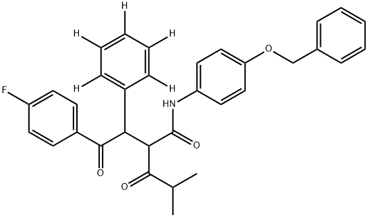 2-[2-(4-Fluorophenyl)-2-oxo-1-phenyl-D5-ethyl]-4-methyl-3-oxo-pentanoic Acid, (4-Benzyloxy-phenyl)-amide Struktur