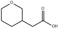 テトラヒドロ-2H-ピラン-3-イル酢酸 化学構造式