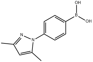 (4-(3,5-二甲基-1H-吡唑-1-基)苯基)硼酸,1025495-85-5,结构式