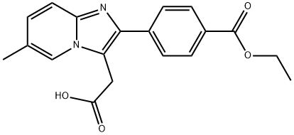 2-[4-(乙氧羰基)苯基]-6-甲基咪唑并[1,2-A]吡啶-3-乙酸,1025962-20-2,结构式