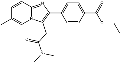 4-[3-[2-(二甲基氨基)-2-氧代乙基]-6-甲基咪唑并[1,2-A]吡啶-2-基]苯甲酸乙酯 结构式