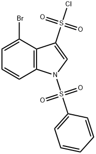4-BROMO-1-PHENYLSULFONYL-3-CHLOROSULFONYLINDOL Struktur