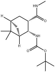 TERT-BUTYL (1R,2R,3S,5R)-(2-METHYLAMINOCARBONYL-6,6-DIMETHYLBICYCLO[3.1.1]HEPT-3-YL)-CARBAMATE Structure