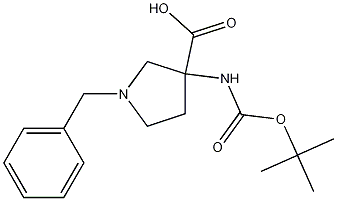 3-Boc-Amino-1-benzylpyrrolidine-3-carboxylic acid Structure