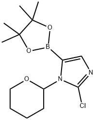 2-氯-1-THP-1-H-咪唑-5-硼酸频哪酯, 1029684-36-3, 结构式