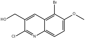 5-BROMO-2-CHLORO-6-METHOXYQUINOLINE-3-METHANOL 结构式
