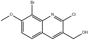 8-BROMO-2-CHLORO-7-METHOXYQUINOLINE-3-METHANOL Struktur