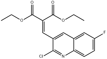 2-((2-氯-6-氟喹啉-3-基)亚甲基)丙二酸二乙酯 结构式