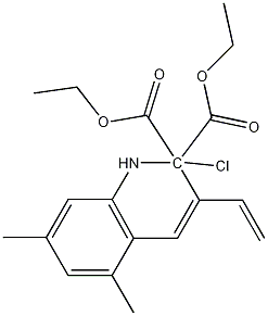 2-CHLORO-5,7-DIMETHYL-3-(2,2-DIETHOXYCARBONYL)VINYLQUINOLINE 结构式