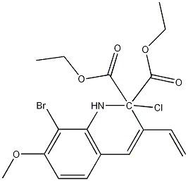 8-BROMO-2-CHLORO-7-METHOXY-3-(2,2-DIETHOXYCARBONYL)VINYLQUINOLINE 化学構造式