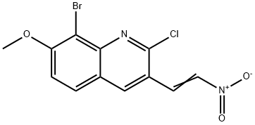 E-8-BROMO-2-CHLORO-7-METHOXY-3-(2-NITRO)VINYLQUINOLINE Structure