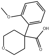 4-(2-メトキシフェニル)オキサン-4-カルボン酸 化学構造式