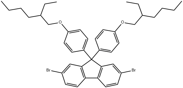 2,7-二溴-9,9-双乙基己氧苯基芴, 1040734-87-9, 结构式