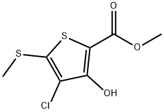 4-氯-3-羟基-5-(甲硫基)噻吩-2-羧酸甲酯,104386-68-7,结构式