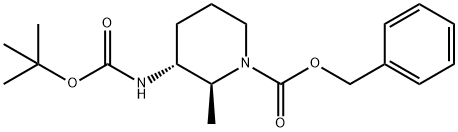 1-苄基 3-(叔丁基)(2S,3R)-2-甲基哌啶-1,3-二羧酸酯 结构式
