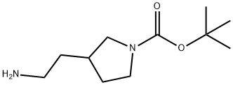 1-BOC-3-(2-アミノエチル)ピロリジン 化学構造式