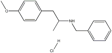 4-甲氧基-ALPHA-甲基-N-(苯甲基)苯乙胺盐酸盐 结构式