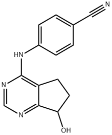 4-(7-hydroxy-6,7-dihydro-5H-cyclopenta[d]pyrimidin-4-ylamino)benzonitrile Struktur