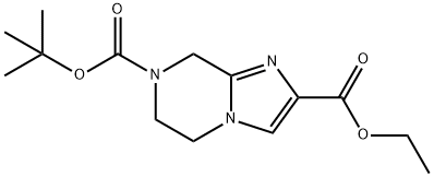 7-BOC-5,6,7,8-四氢咪唑并[1,2-A]吡嗪-2-甲酸乙酯,1053656-22-6,结构式