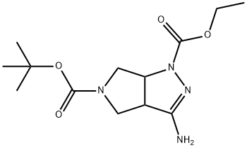 5-tert-butyl 1-ethyl 3-amino-3a,4,6,6a-tetrahydropyrrolo[3,4-c]pyrazole-1,5-dicarboxylate Struktur