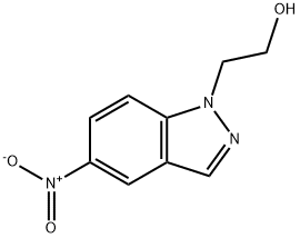 2-(5-ニトロ-1H-インダゾール-1-イル)エタノール 化学構造式