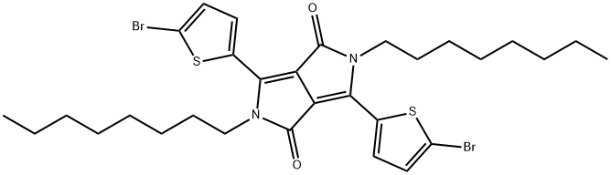 3,6-ビス(5-ブロモ-2-チエニル)-2,5-ジ-n-オクチルピロロ[3,4-c]ピロール-1,4-ジオン 化学構造式