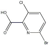 6-ブロモ-3-クロロピリジン-2-カルボン酸 化学構造式