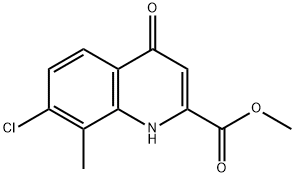 7-氯-4-羟基-8-甲基喹啉-2-甲酸甲酯 结构式