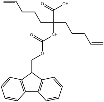 2-(((9H-fluoren-9-yl)methoxy)carbonylamino)-2-(pent-4-enyl)hept-6-enoic acid Struktur