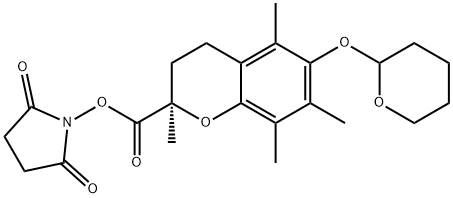 Succinimidyl (2R)-6-(Tetrahydro-2H-pyran-2-yloxy)-2,5,7,8-tetramethylchroman-2-carboxylate Struktur