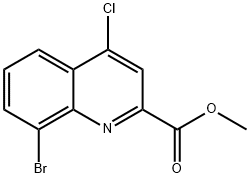 METHYL 8-BROMO-4-CHLOROQUINOLINE-2-CARBOXYLATE 化学構造式