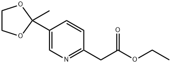Ethyl 2-[5-(2-Methyl-1,3-dioxolan-2-yl)-2-pyridyl]acetate Structure