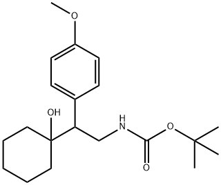N-BOC-1-[2-アミノ-1-(4-メトキシフェニル)エチル]シクロヘキサノール 化学構造式