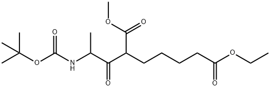 2-[2-(N-Boc-amino)propionyl]heptanedioic Acid 7-Ethyl Ester 1-Methyl Ester Structure