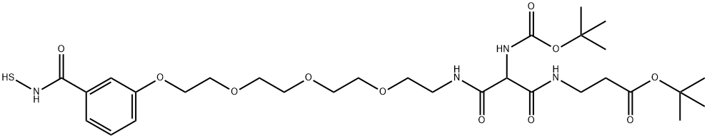 tert-Butyl 14-(N-Boc-amino)-1-[3-(mercaptocarbamoyl)phenoxy]-13,15-dioxo-3,6,9-trioxa- 12,16-diazanonadecan-19-oate|