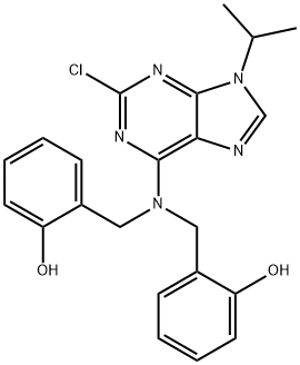 2-Chloro-6-[n,n-di(2-hydroxybenzyl)amino]-9-isopropylpurine Structure